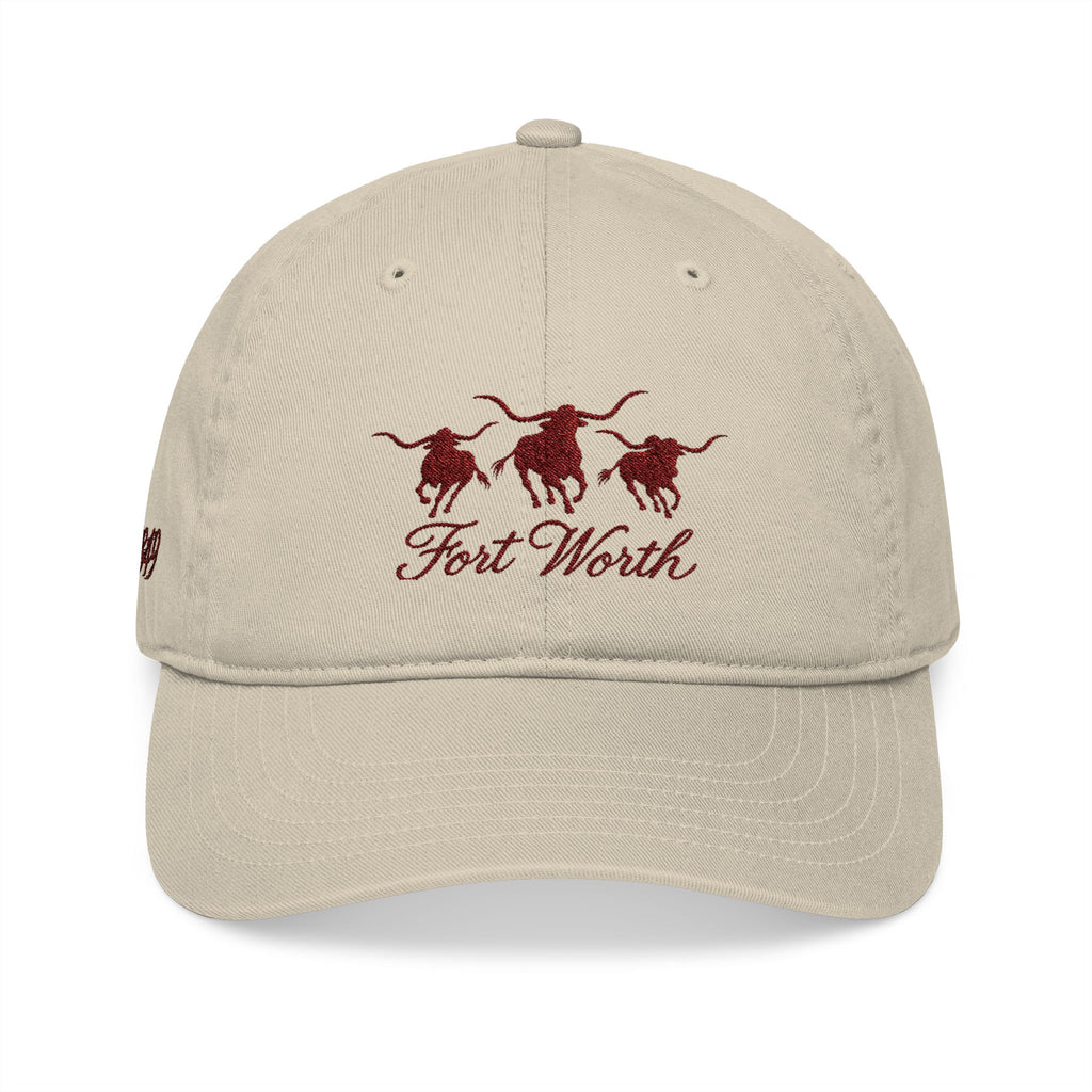 Fort Worth Embroidered Baseball Cap — 'Where it West Begins' Organic Cotton