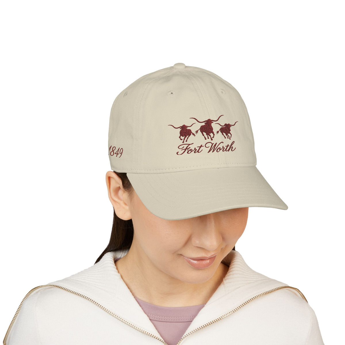 Fort Worth Embroidered Baseball Cap — 'Where it West Begins' Organic Cotton